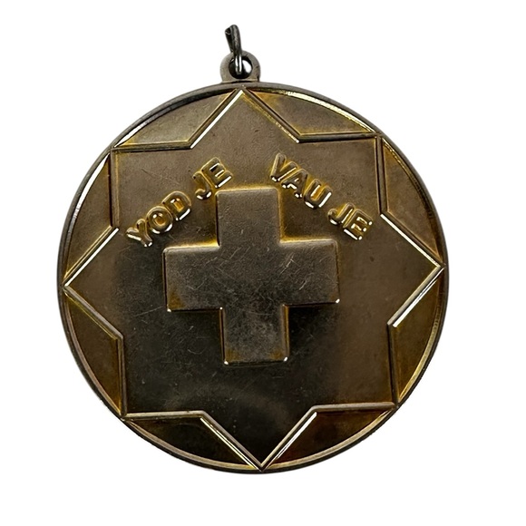 Very Rare Vintage Gold Tone YOD JE VAU JE PROSPERITY PROTECTION